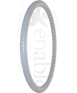 22 x 1 3/8 in. (37-501) Aero-Flex™ Urethane Wheelchair Street Tire - Lt. Gray - Angled view shown