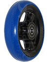 4 x 1 in. Shox® Hollow Spoke Wheelchair Caster Wheel - Angled view shown of blue tire