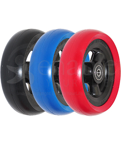 5 x 1.5 in. Shox® Hollow Spoke Wheelchair Caster Wheel - Angled view shown of all the colors