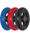 5 x 1 in. Shox® Hollow Spoke Wheelchair Caster Wheel - all three colors shown in angled view