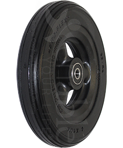 6 x 1 1/4 in. Hollow Spoke Wheelchair Caster Wheel with Solid Multi-Rib Aero-Flex™ Tire - Angled view shown