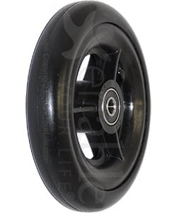 5 x 1 in. Three Spoke Wheelchair Caster Wheel - Round Tire - Angled view shown
