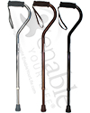 Probasics® Super Lightweight Offset Cane with Strap - all three colors shown