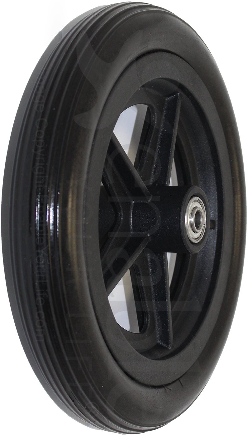 8 x 1 1/4 in. 5 Spoke Wheelchair Caster Wheel with 2 3/8 in. Hub - Angled View shown