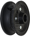 4 x 2 in. Two Piece Wheelchair Caster Rim with 2 1/2 in. Hub - Angled view shown