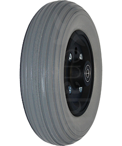 7 x 2 in. Quickie Replacement Wheelchair Caster Wheel - Angled view shown with gray tire