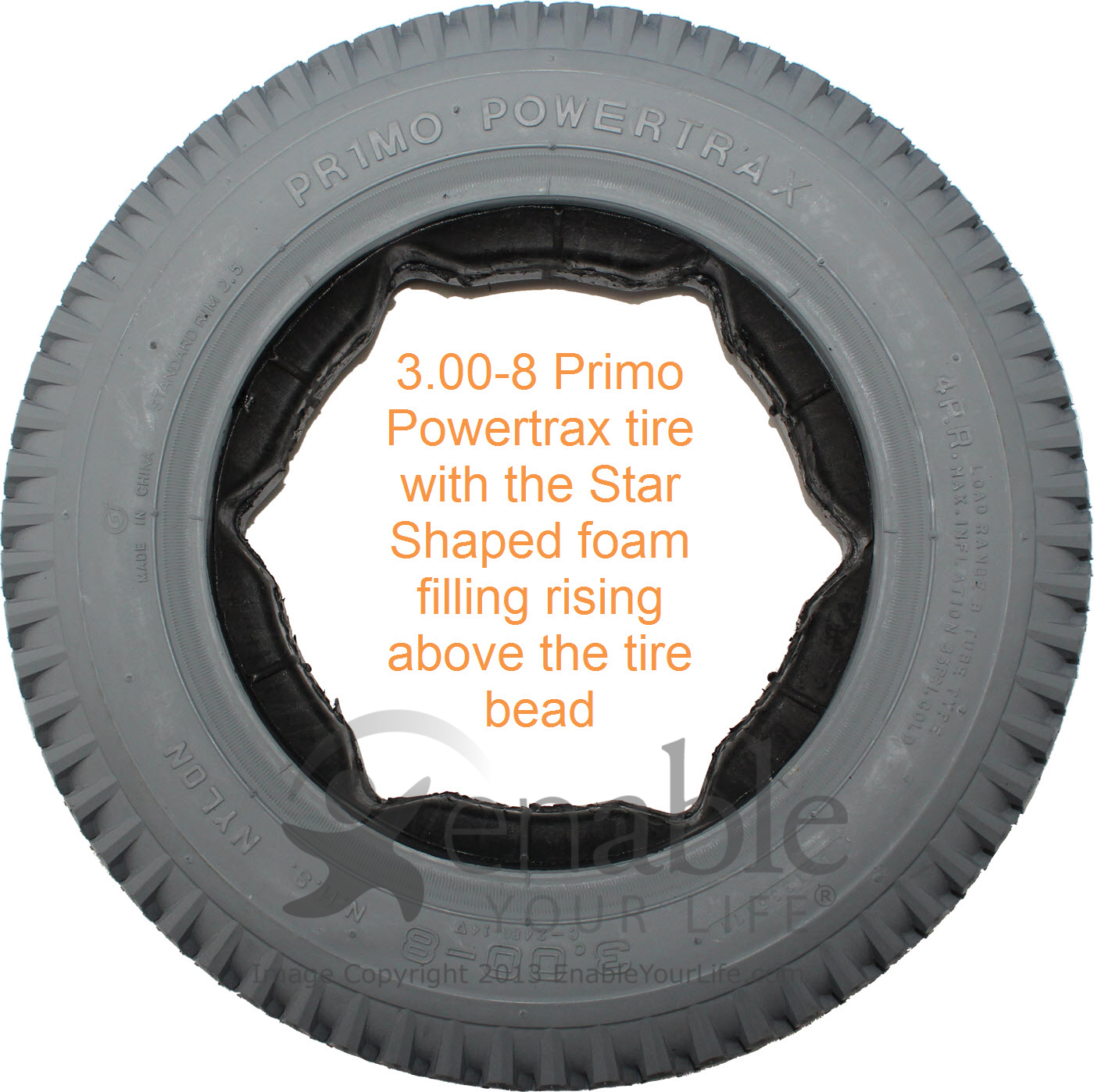 3.00-8 Details about   14"x3" Tire with QD005 Street Tread for Power Chair & Scooter