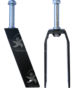 6 in. Aluminum Wheelchair Caster Fork With 2 1/2L x 1/2 in. Stem & Nut