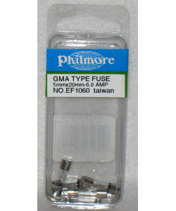Glass Fuse - 6 AMP GMA Type 5mm X 20mm Pack of 5