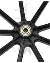 24 in. 9 Spoke Wheelchair Mag Wheel with 2 3/16 in. Hub and Tire - Close-up of hub shown
