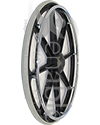 24 in. 8 Spoke Wheelchair Mag Wheel with 2 1/4 in. Hub and Tire - Angled view shown