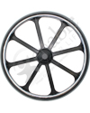 24 in. 8 Spoke Bariatric Wheelchair Wheel with 2 in. Hub and Tire - Straight on view