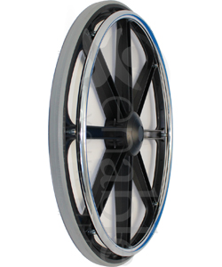 24 in. 8 Spoke Bariatric Wheelchair Wheel with 2 in. Hub and Tire - pr - Angled view shown