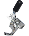 E&J Style Wheelchair Wheel Lock with Flat-Stock Bar Mount - Left side wheel lock shown