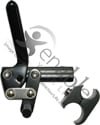 Black Aluminum Wheelchair Wheel Lock with Clamp - Left side shown