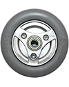 6 x 2 in. (150 x 50) Permobil M300 and M400 Replacement Wheelchair Caster Wheel with Gray Tire (Compare to Permobil Part 1830337) - Back view shown