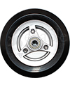 8 x 2 in. (200 x 50) Permobil M300, M300HD, and M400 Replacement Wheelchair Caster Wheel with Black Tire (Compare to Permobil Part 1830674) - Back view shown