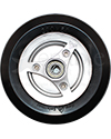 8 x 2 in. (200 x 50) Permobil M300, M300HD, and M400 Replacement Wheelchair Caster Wheel with Black Tire (Compare to Permobil Part 1830674) - Front view shown