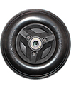 2.50-3 (210-65) Permobil F3, F5, and M5 Replacement Wheelchair Caster Wheel with Black Tire and Black Hub (Compare to Permobil Part 1830780) - Back view shown