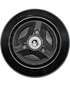 2.50-3 (180 x 68) Permobil M3 Replacement Wheelchair Caster Wheel with Black Tire (Compare to Permobil Part 1832937) - back view shown