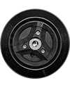 2.50-3 (180 x 68) Permobil M3 Replacement Wheelchair Caster Wheel with Black Tire (Compare to Permobil Part 1832937) - Front view shown