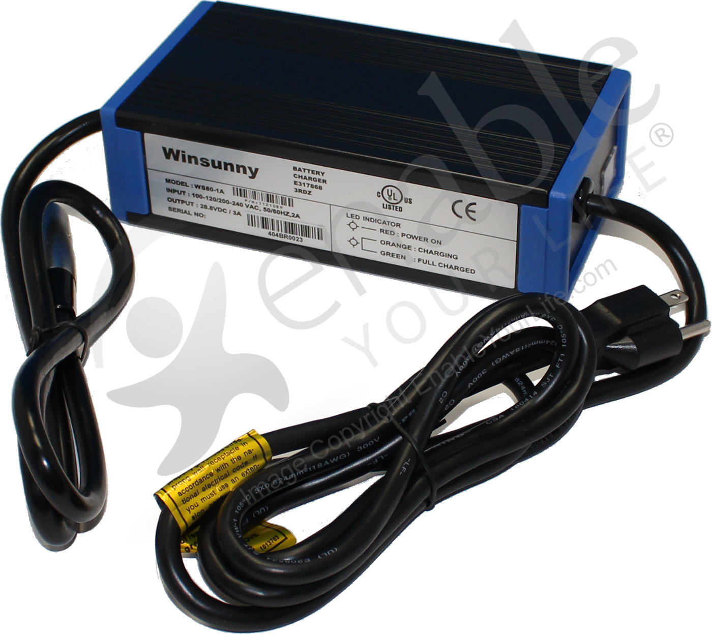 Winsunny 3 Amp Wheelchair / Scooter Battery Charger with XLR Connector
