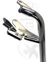 Everest & Jennings Swing Away Footrest Assembly with 3" Pin Spacing - close-up view of the latch