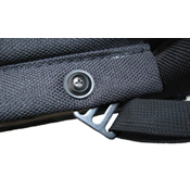Mounting strap shown using existing upholtery mounting point