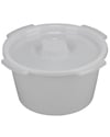 Mabis DMI Replacement Commode Pail With Lid - 7 qt model shown with lid