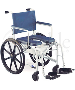 Invacare® Mariner Rehab Shower Wheelchair with Commode - angled view shown