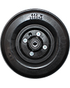 8 x 2.25 in. Invacare Wheelchair Caster Wheel with Solid Black Urethane Tire For The Storm Series 3G - Front view shown