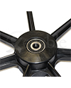 24 in. (540) 7 Spoke Wheelchair Mag Wheel with 2.25 in. Hub & Tire - Close up of hub shown