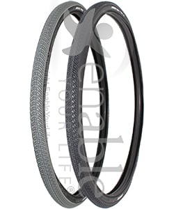 24 x 1 3/8 in. (37-540) Kenda Kwick Trax Wheelchair Tire w/Iron Cap - Angled view of both colors shown