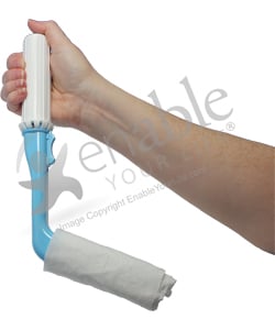 Maddak Self Wipe® Bathroom Toilet Aid - Shown in use with toilet paper