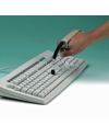 Maddak Page Turner/Keyboard Aid with Hand/Wrist Cuff - shown in use on a keyboard