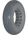 7 x 2 in. (180 x 50) Multi-Rib Urethane Wheelchair Tire - Angled view in light gray color shown