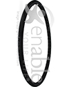 24 x 1 in. (25-540) Shox Urethane Wheelchair Tire - Herringbone Tread - Angled view shown of black tire