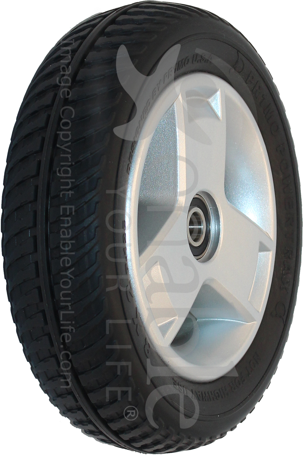 8 x 2 in. Pride Front Wheel Assembly For The Go-Go Elite Traveller Plus 4 Wheel Scooter - Angled view shown