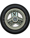 8 x 2 in. Pride Front Wheel Assembly For The Go-Go Elite Traveller Plus 4 Wheel Scooter - Back view shown