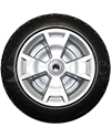 10.4 x 3.6 Primo Front Wheel Assembly for Pride Maxima V 3 Wheel Scooter - Front view shown