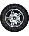 14 x 3 in (3.00-8) Pride Drive Wheel Assembly for the Jazzy Select HD, Jazzy Elite HD, Jazzy Elite 14, TSS450 - Front view shown