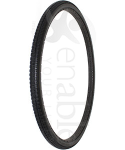 22 x 1 3/8 in. (37-501) Primo Orion Urethane Wheelchair Street Tire - Angled view shown