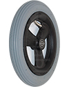 8 x 1 1/4 in. Primo Hollow Spoke Pneumatic Wheelchair Caster Wheel - Angled view shown