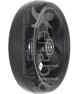 5 x 1 1/2 in. Primo Hollow Spoke Wheelchair Caster Wheel with Soft Urethane Tire - Angled view shown
