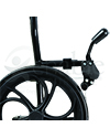 ProBasics Deluxe Aluminum Transport Wheelchair with 12" Rear Wheels - Close of rear wheel and brake