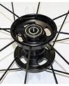 26 in. (590) Shox® Swan® 16 Spoke Aluminum Wheelchair Wheel - Close-up view of the inside hub