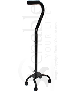 GRAND Line® Heavy Duty Small Base Quad Cane with 700 lb Capacity and Offset Handle - full view shown