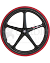 24 in. (540) X-Core™ 5 Spoke Enduro II Wheelchair Wheel - Front view shown with red Shox tire